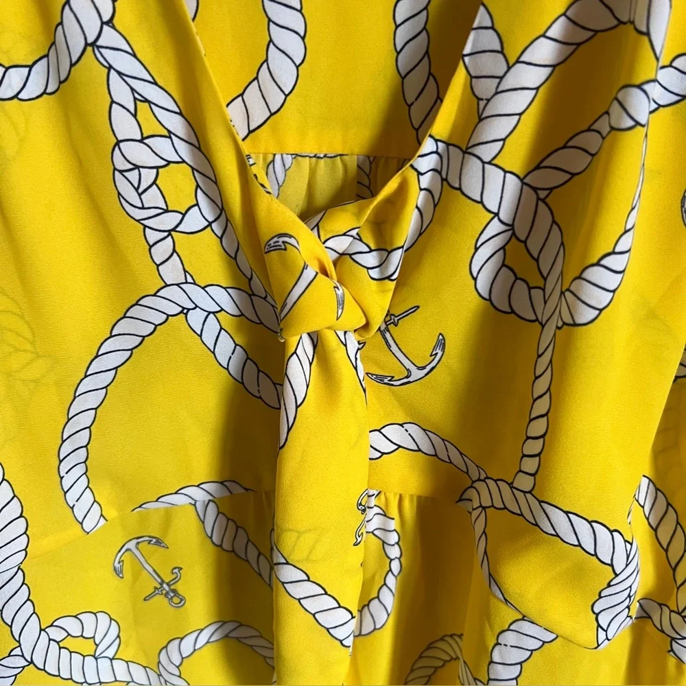 Cabi Yellow Nautical Reef Knot Blouse Top Small . #5707 - Picture 3 of 9